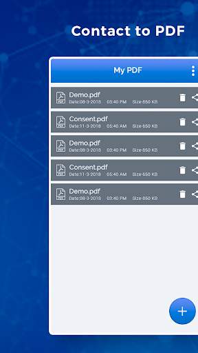 Contacts To PDF - Phone Contacts PDF Export 1 تصوير الشاشة