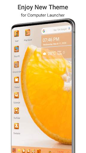 Orange Theme for computer Launcher screenshot 1