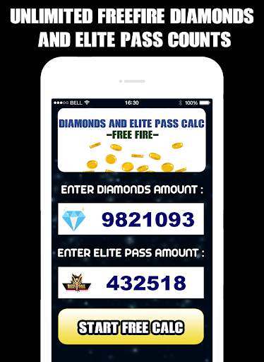 Free Diamonds & Elite Pass Counter For Garena Fire screenshot 2