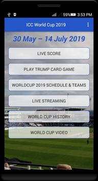 World Cup Cricket 2019 Schedule & Live Score screenshot 1