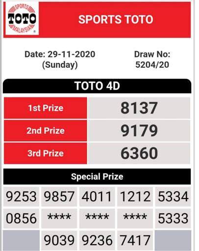 4D Live Draw Result screenshot 1