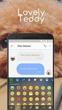 Lovely Teddy Emoji Keyboard Theme for Snapchat screenshot 1