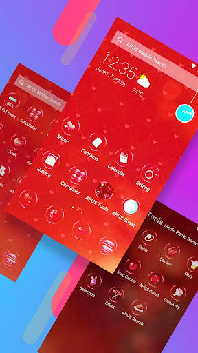 Red heart lovely-APUS Launcher screenshot 4