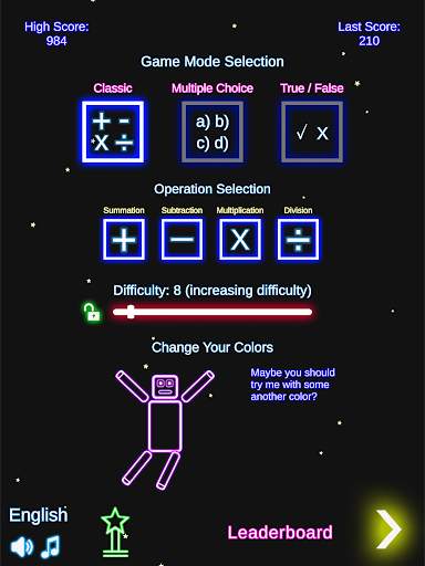 Laser Math: Sum, Subtract, Multiply & Divide Easy! screenshot 6