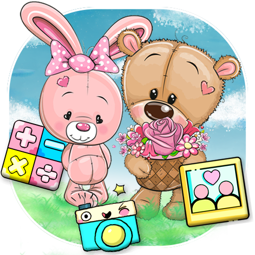 Lovely Teddy Bear Bunny Couple Theme🐰🐻 icon