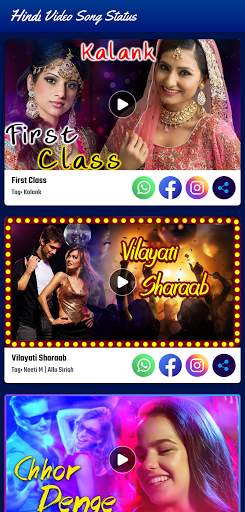 Hindi Video Songs Status Maker स्क्रीनशॉट 1