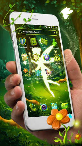 Green Fairy Butterfly-APUS Stylish Theme 2 تصوير الشاشة