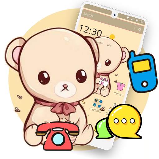 Yellow Cartoon Cute Bear Theme 1.1.3