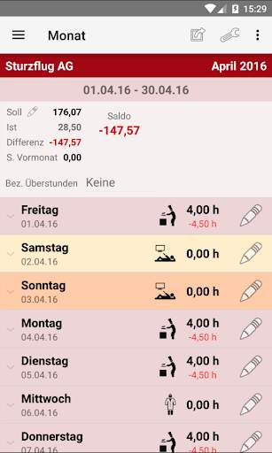 Arbeitszeitkonto screenshot 1