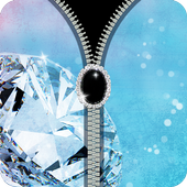 fake zipper diamond lock icon