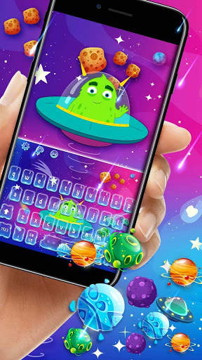 Galaxy Alien Cartoon Keyboard Theme screenshot 1