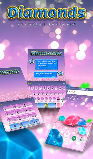 Diamonds Animated Keyboard   Live Wallpaper स्क्रीनशॉट 1