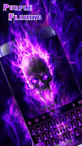 Purple Flaming Keyboard Theme screenshot 4
