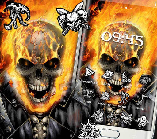 Yellow Fire Skull Theme screenshot 4