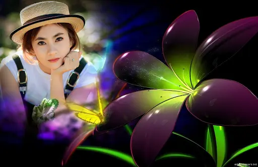 Neon Flower Photo Frame screenshot 1