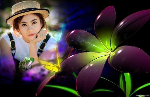 Neon Flower Photo Frame screenshot 1
