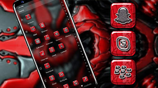 Red Skull Launcher Theme screenshot 3