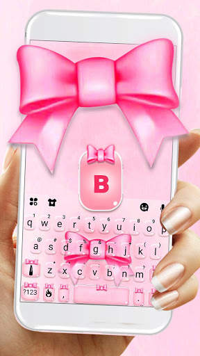 Pink Girly Bow Keyboard Theme screenshot 2