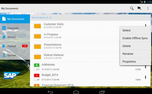 SAP Mobile Documents screenshot 7