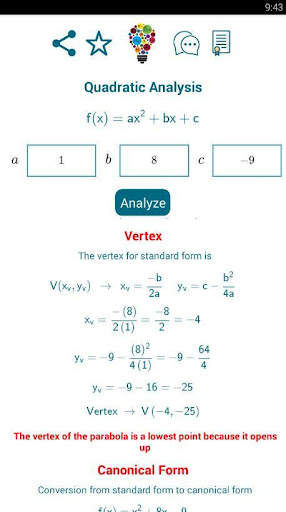 Quadratic Analysis screenshot 3