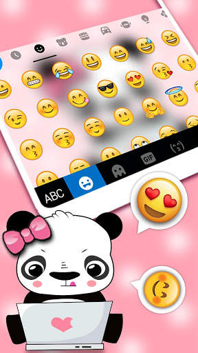 Pink Panda Tema Papan Kekunci screenshot 3