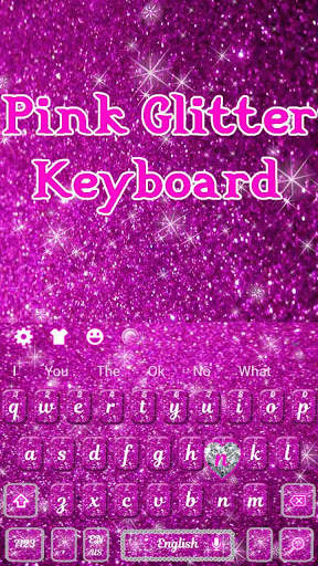 Pink Glitter Keyboard Theme screenshot 3