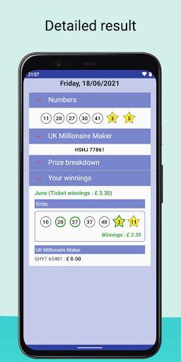 Results for Euromillions screenshot 2