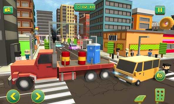 Blocky Truck Driver Simulator Urban Transport screenshot 2