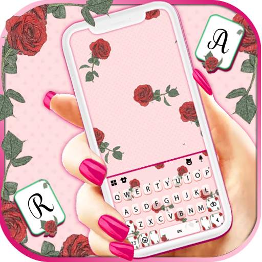 Girly Rose Keyboard Background 1.0