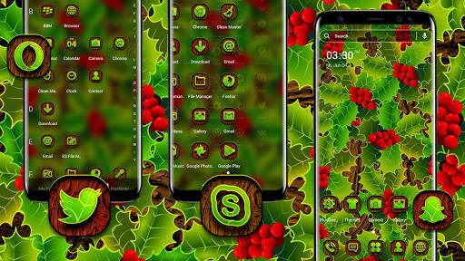 Holly Leaves Launcher Theme screenshot 2