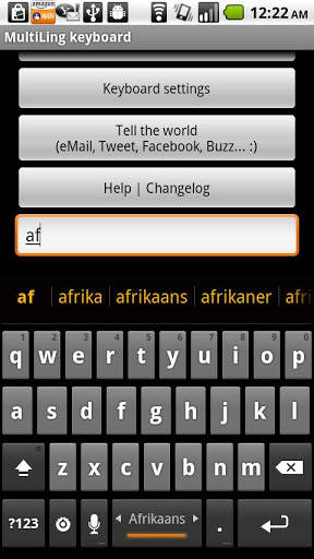 Afrikaans Keyboard Plugin स्क्रीनशॉट 1