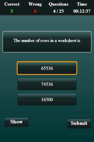 Free Microsoft Excel Test screenshot 5