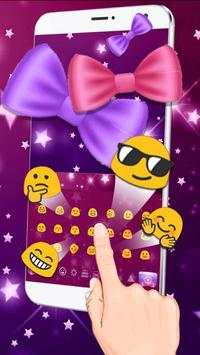 Cute Pink Purple Bow Keyboard Theme screenshot 2