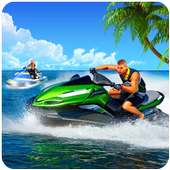 Jet boat racing 3D: water surfer driving game logo