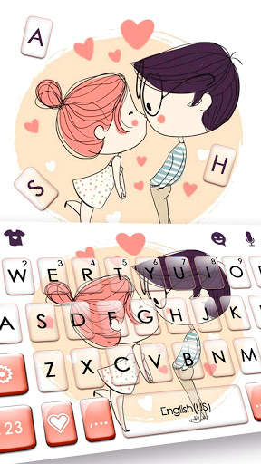 Tema Keyboard Couple Love Kiss screenshot 1