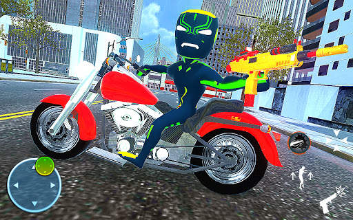 Neon Iron Spider Hero Stickman : Gangster War City screenshot 2
