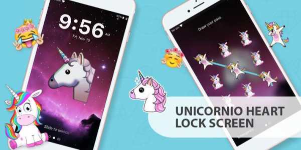 Unicorn Lockscreen - Emoji Unicornio Heart Lock screenshot 1