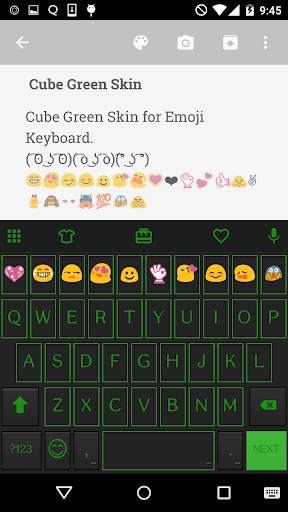 Green Neon Emoji Keyboard Skin screenshot 1