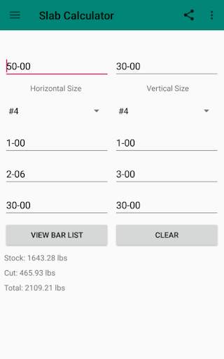 Rebar Calculator скриншот 2