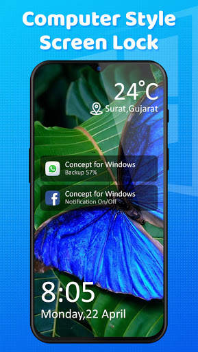 Computer Style Lock Screen for Win 10 Launcher Pro screenshot 2