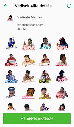 Vadivelu4life WhatsApp Stickers - Tamil Stickers screenshot 5