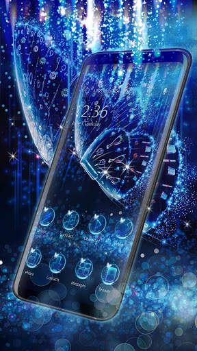 Blue Butterfly-APUS Launcher stylish theme screenshot 1