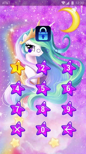 Cute Unicorn - App Lock Master Theme 2 تصوير الشاشة