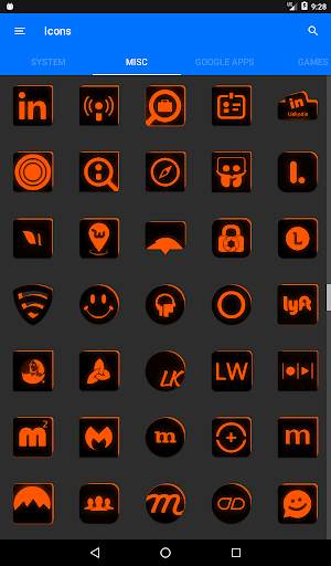 Flat Black and Orange IconPack screenshot 14