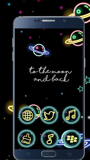 Neon Solar Planet Space Theme screenshot 2