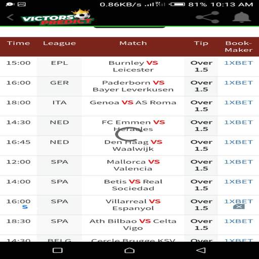 Victor prediction app & Victor predict 4 تصوير الشاشة