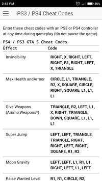 Cheat Codes for GTA 5 Games screenshot 1