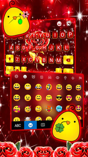 Red Lux Rose Keyboard Background screenshot 3
