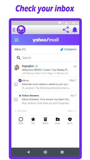Inbox Fast for Yahoo screenshot 2