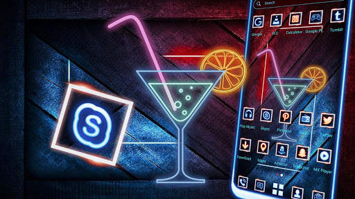 Neon Lemon Glass Launcher Them screenshot 2